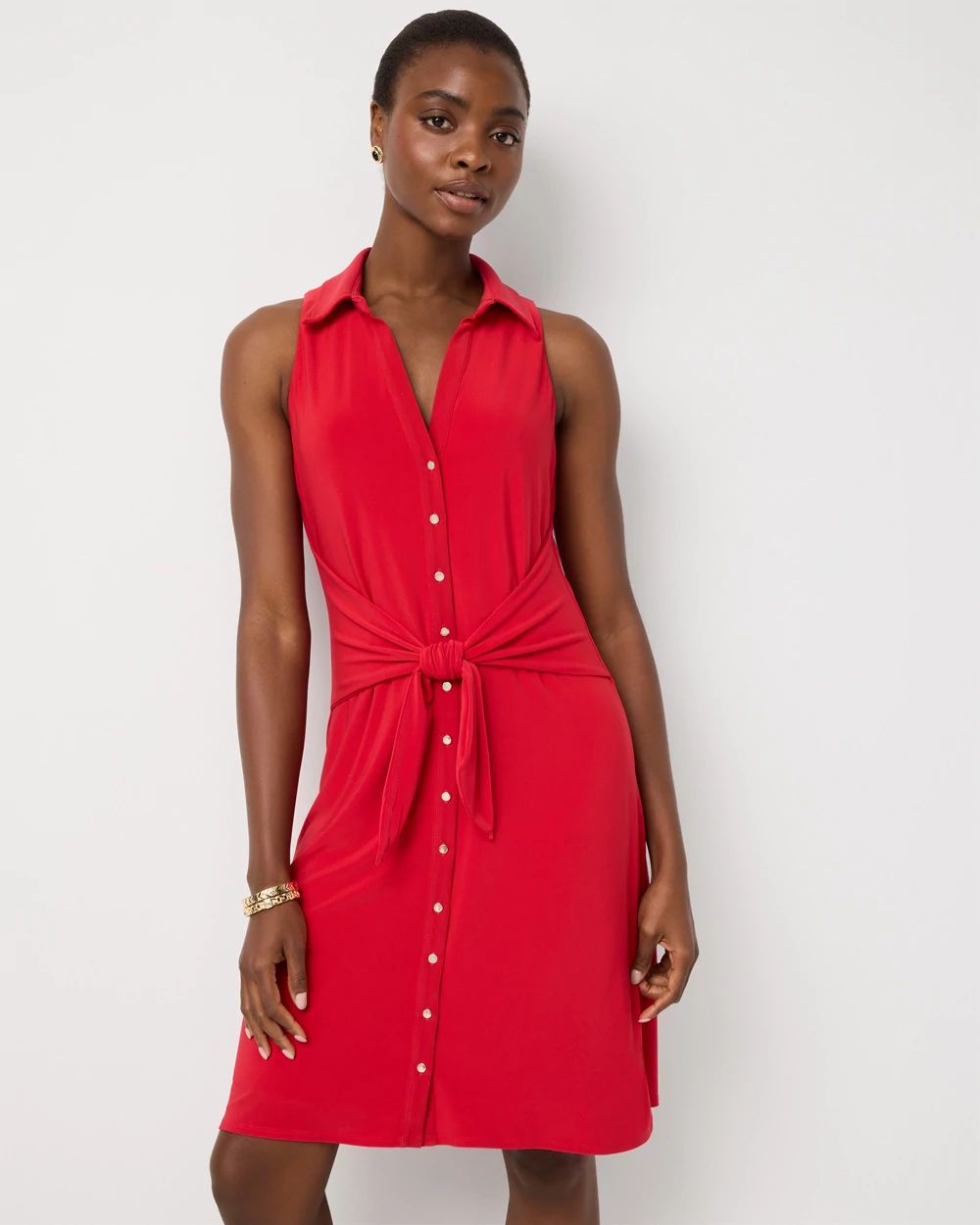 ワンピース theredthread S tie shirt dress Tie-Front Dress | White House Black Market